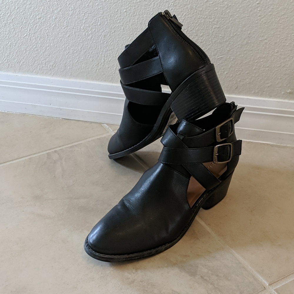 Bamboo buckle open sides motorcycle boots